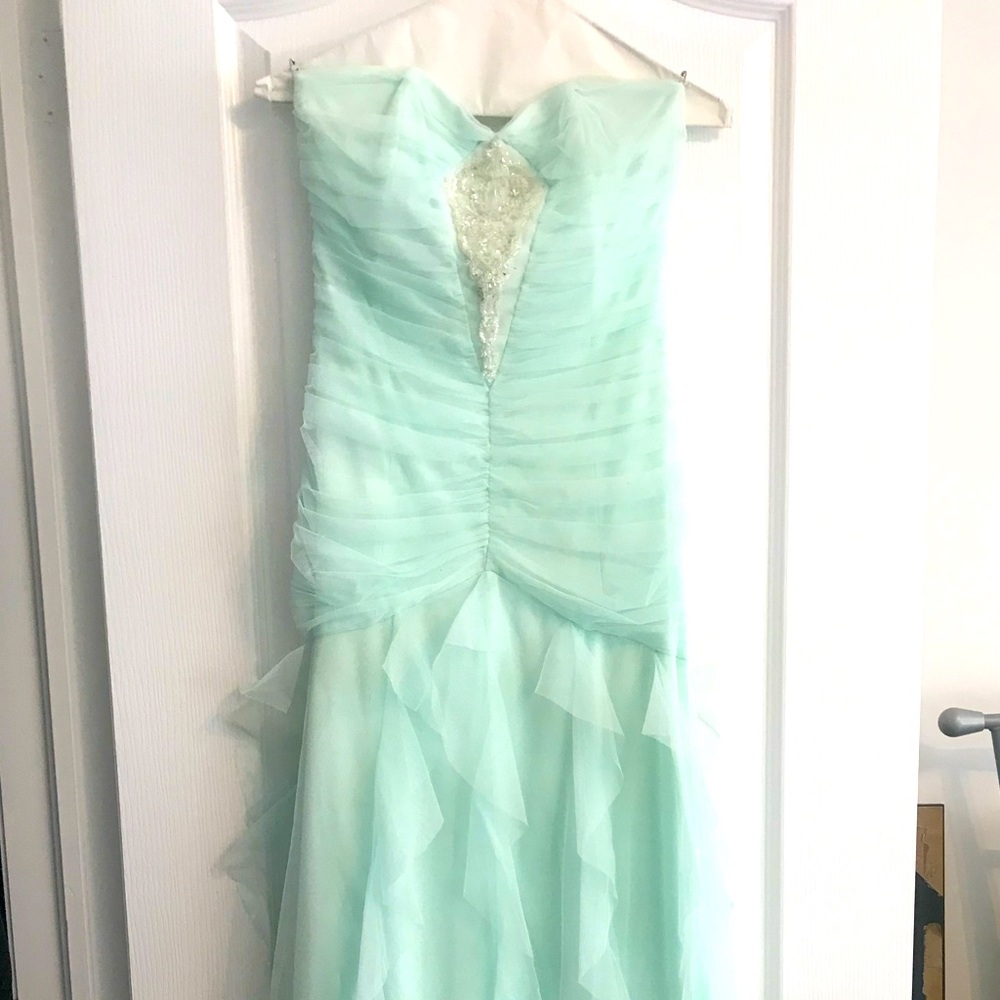 Romantic and Soft Layered Maxi Dress in Ice Turquoise